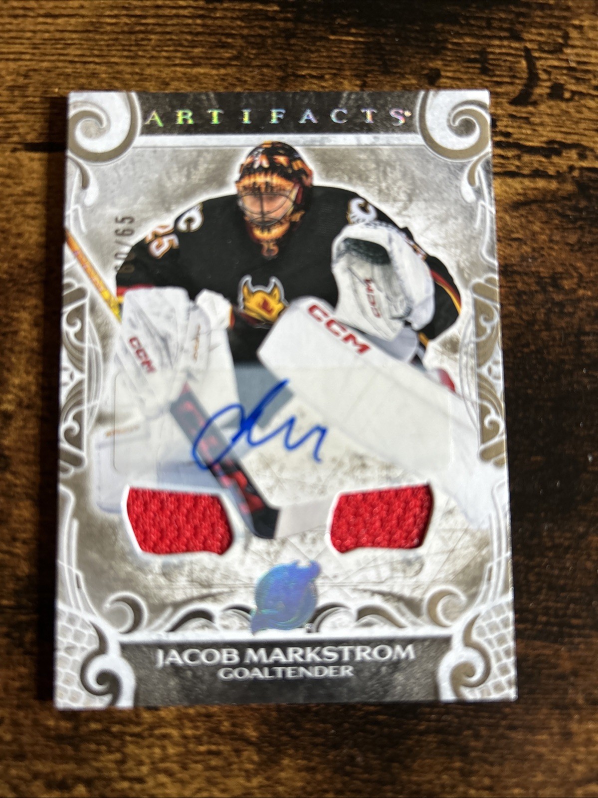 2024-25 Upper Deck Artifacts - Goalies Jacob Markstrom #111 /65 (AU, MEM)