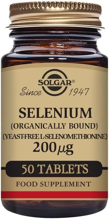 Solgar Selenium (Yeast-Free) 200 µg Tablets - Pack of 50 - Healthy Hair and Na
