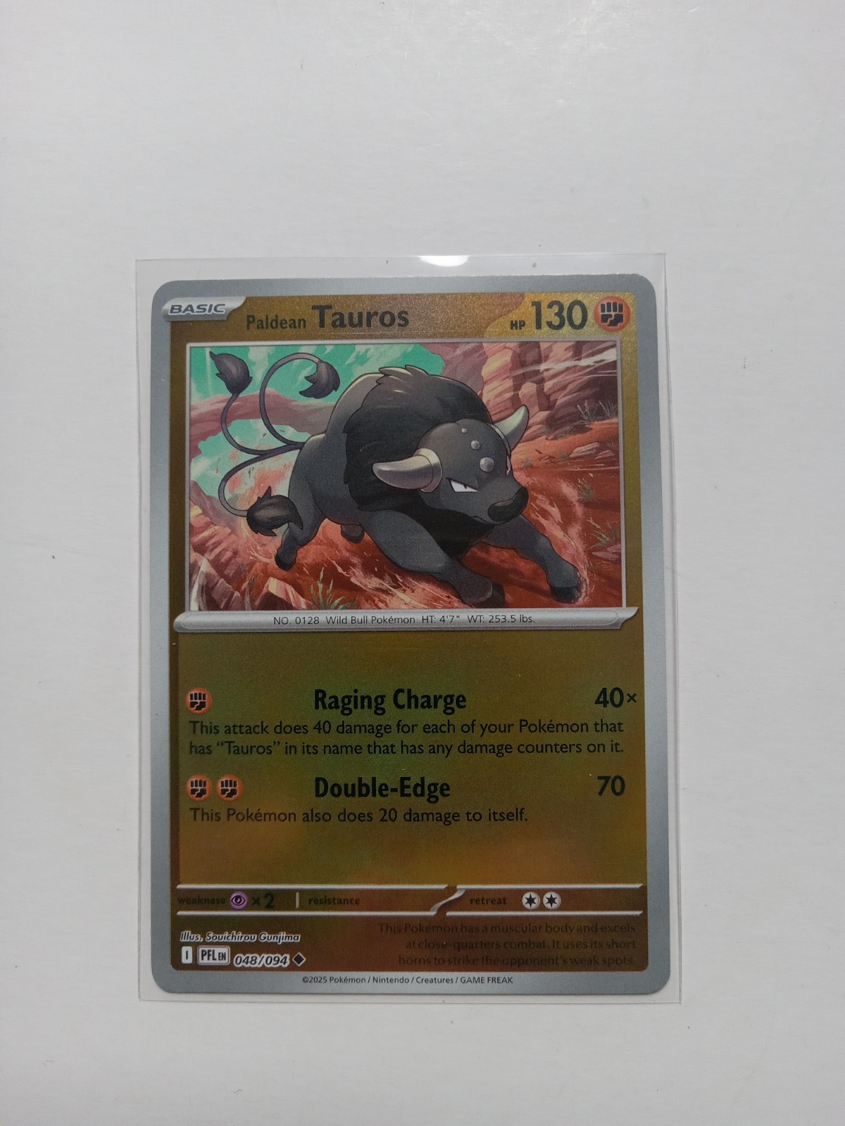 Paldean Tauros 048/094 Reverse Holo Phantasmal Flames NM Pokemon Card