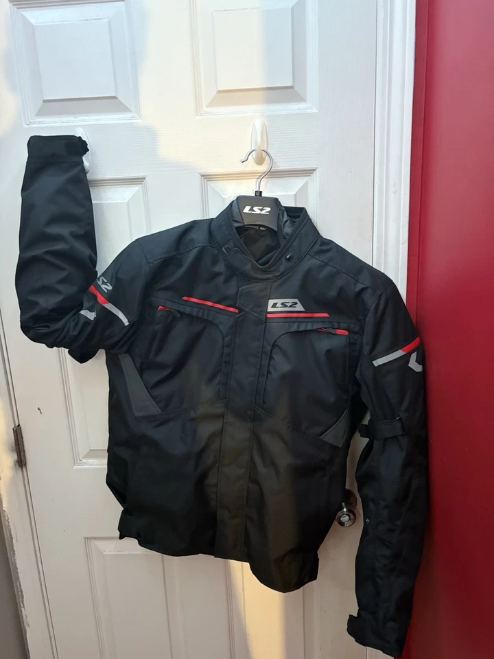LS2 Men's Endurance Motorcycle Jacket Black/Red Size Large - Image 3 of 3