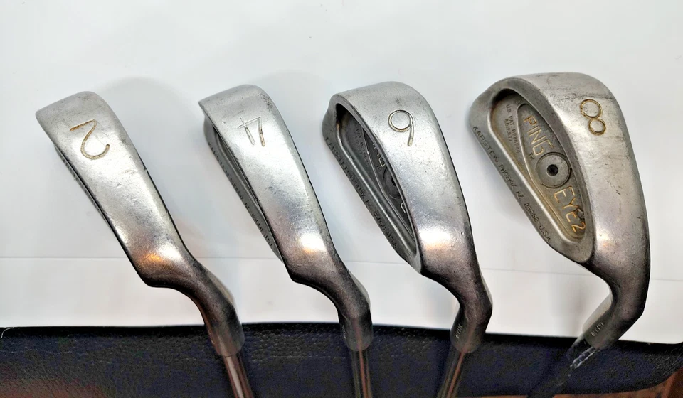 PING EYE 2 LOT 2,4,6,8 IRONS BLACK DOT MEN'S RH 3 STEEL, 1 GRAPHITE GOOD SHAPE - Image 2 of 4