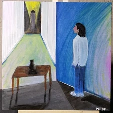 Outsider Punk Art Painting Original Signed WEBB 12x12 OOAK 