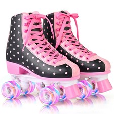Roller Skates for Girls and Women with Light up Wheels and Polka Dot Pattern,...