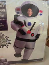 Kids INFLATABLE ASTRONAUT COSTUME w/ Attached Fan  Sound Spaceman Halloween NEW