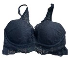 Victoria's Secret PINK Bra XS Underwire Black Lace Push Up Racer Back — photo 1