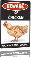 Tin Metal Signs 8x12 Beware Of Chicken Chicken Coop Sign Aluminum Sign Doo