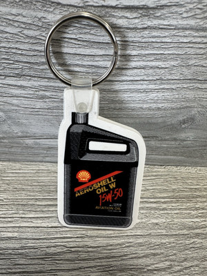 Vintage SHELL Gas *Aero Shell* 15w-50 Aviation Oil Key Ring Collectible