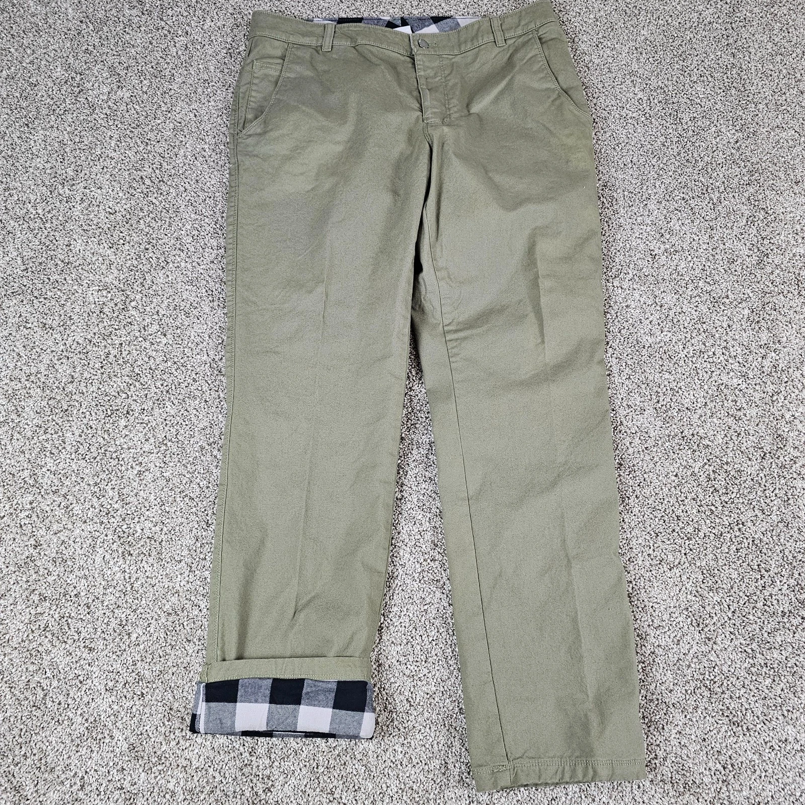 Coumbia Pants Mens 36x32 Green Canvas ROC Flex II Lined Omni Shade Stretch Hike