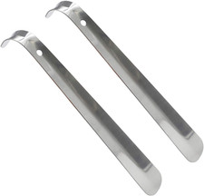 2 Pack Metal Shoe Horn 12 Inch Long Handle Stainless Steel for Men Women