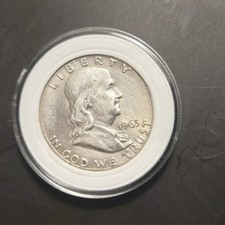 1963 Franklin Silver 1/2 Dollar No Mint Mark VF Condition. FBL