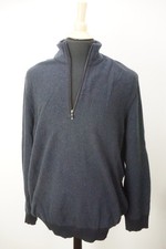Loro Piana Roadster Pull Light Blue Knit Cashmere Quarter Zip Sweater Sz 60