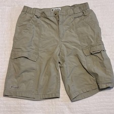 Columbia Cargo Shorts Boys 18/20 Khaki Pockets 100 Cotton shipping refund read