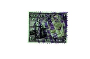 Trinidad & Tobago Scott #29; One Shilling King George V Stamp , 1922-28, Used