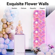 3D Flower Wall Panel Artificial Flower Wall Background Photo Backdrop 12pcs