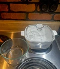 Corning Ware P-43-B 22 oz. Blue Cornflower Casserole With Lid PLUS Pyrex Dish