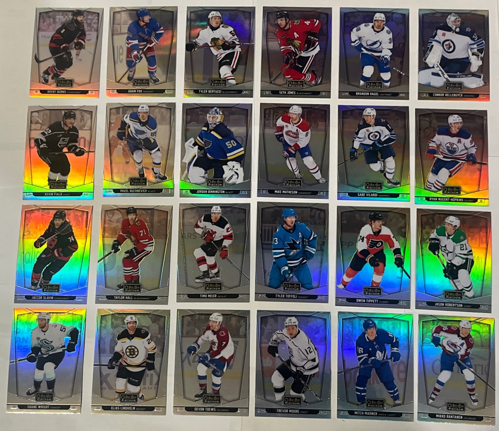 24/25-OPC Platinum-LOT Of 24 Rainbow Variant Cards Of Various Players-See Pics
