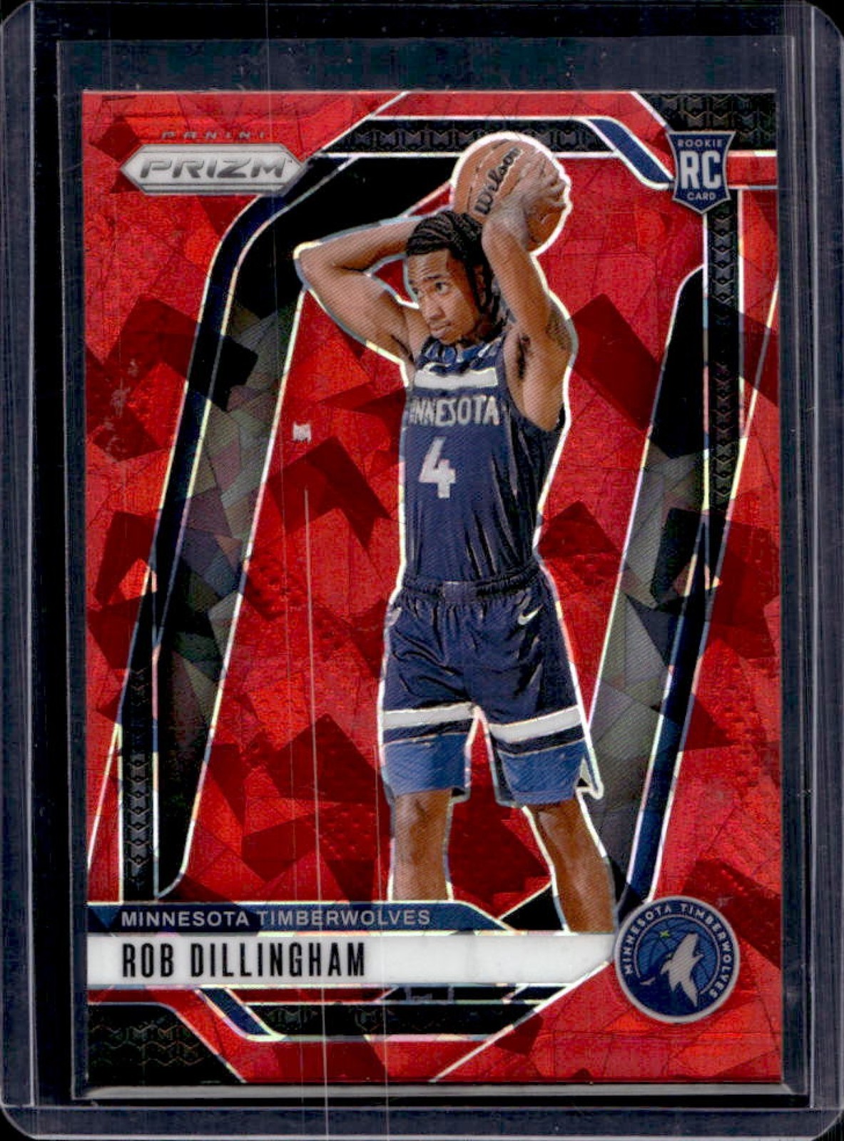 2024-25 Panini Prizm Rob Dillingham RC Red Ice Rookie #250 Timberwolves