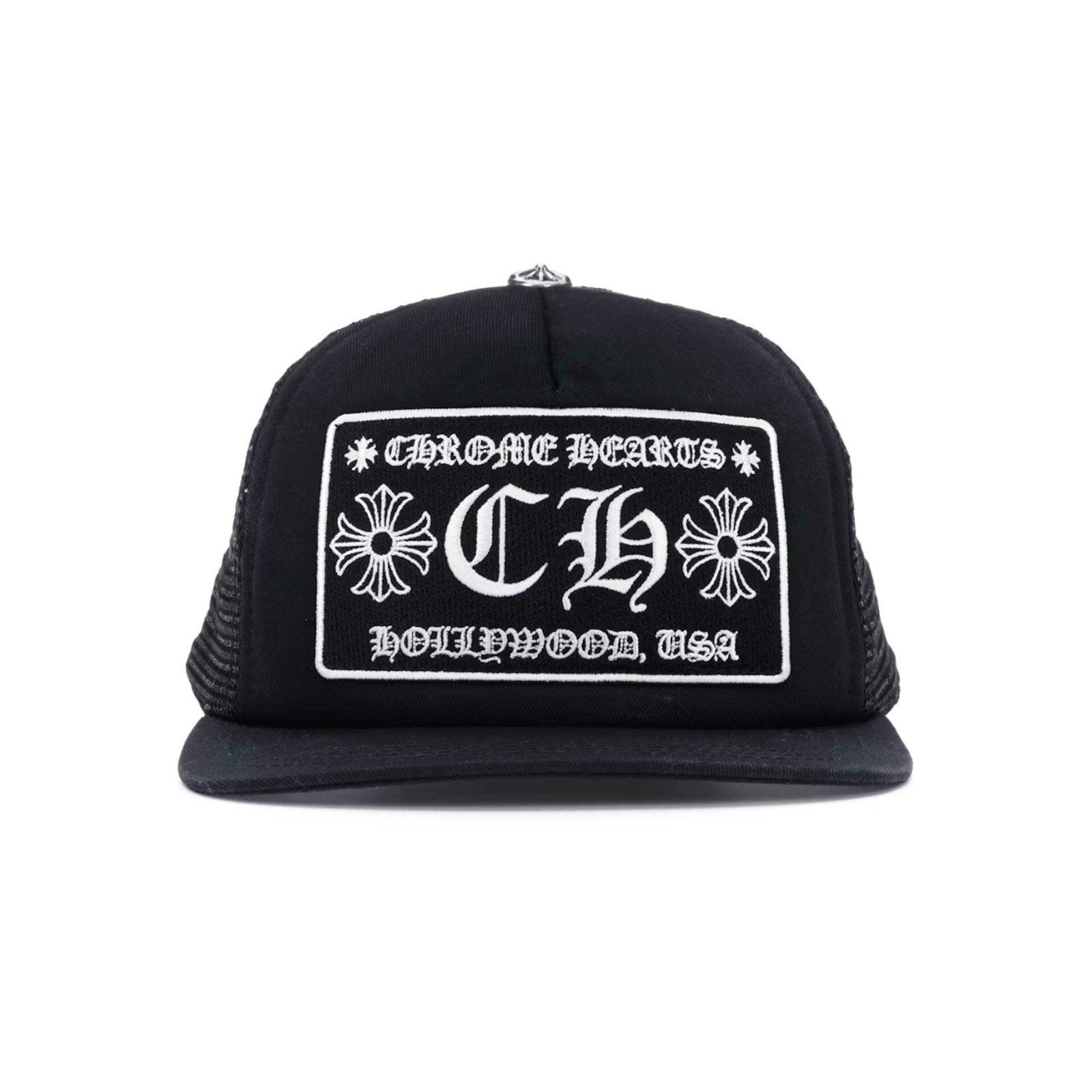 Chrome Hearts CH Hollywood Trucker Hat Black/Black