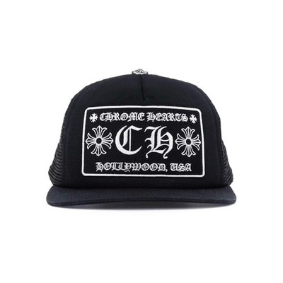 Chrome Hearts CH Hollywood Trucker Hat Black/Black | eBay