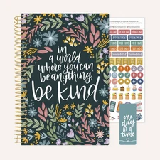 bloom daily planners 2026 Weekly Monthly Calendar 5.5x8.25” w/ Stickers, Be Kind