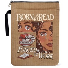 Born to Read Forced to Work Book Sleeve for Book Lovers Librarian, Black Girl