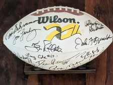 1977 Dallas Cowboys Signed Football SB XII Tom Landry Tex Schramm Harvey Martin