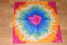 TYE DYE Heart BANDANA Rainbow 100 Cotton 22" x 21" Tie Die Handkerchiefs NEW 