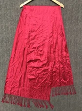 Scarf Womens Pink Rectangle Fringe Tassel Long 19” x 72”