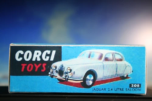 Jaguar 2.4 Litre Saloon Corgi Reproduction BOX ONLY for Vintage Corgi 208