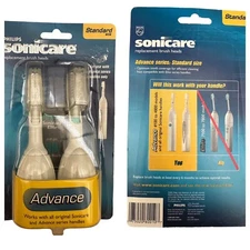 Philips Sonicare Advance 2 Pack Toothbrush Head Replacement Brush Heads Standard