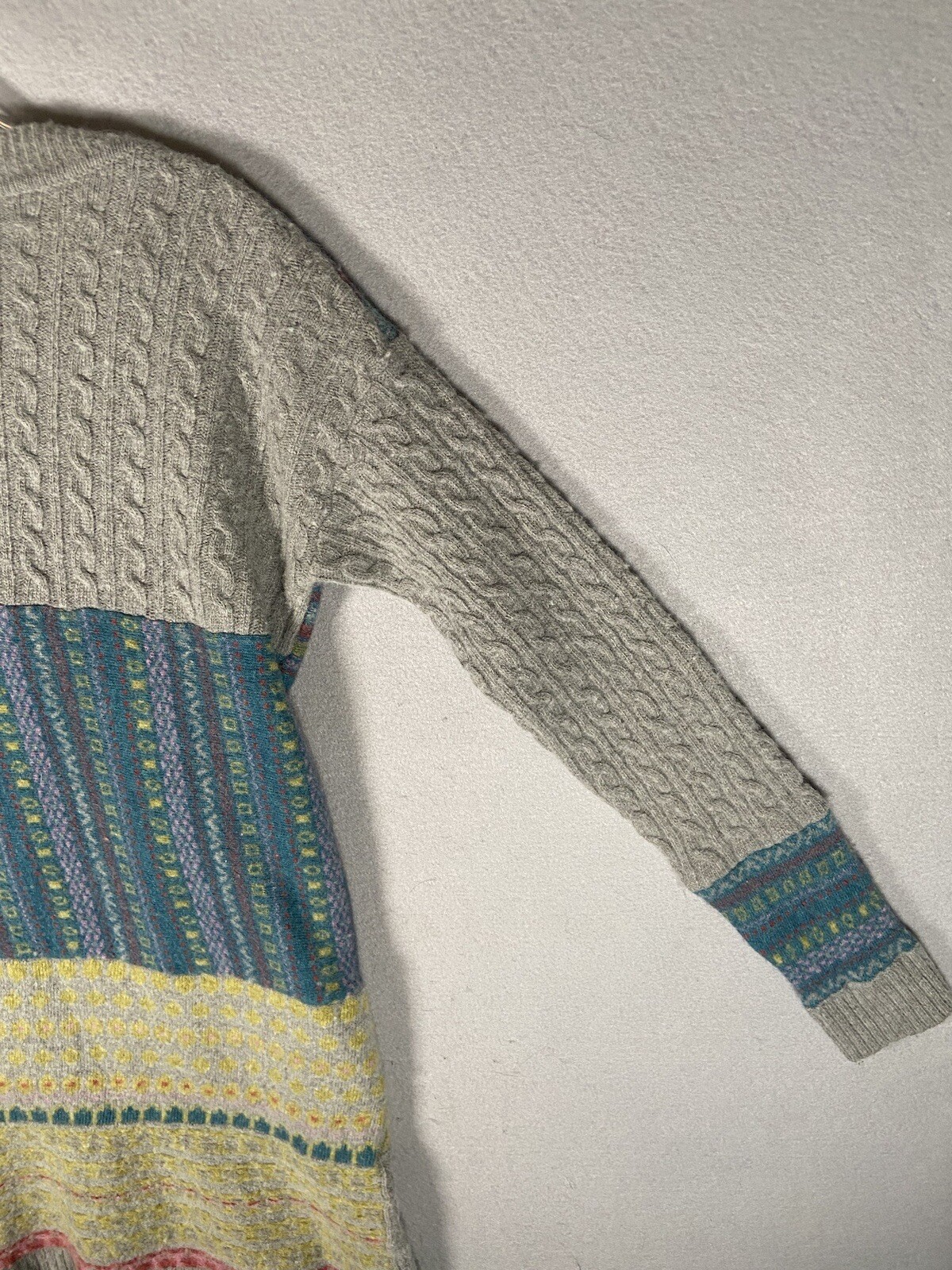 Sundance lambswool patchwork duster cardigan swea… - image 9