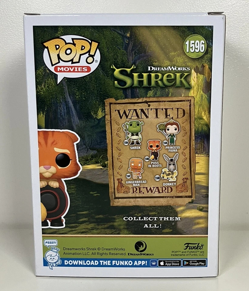 Dreamworks Shrek #1596 Puss in Boots Funko Pop! Movies VInyl Figure New P/P - image 2 of 4