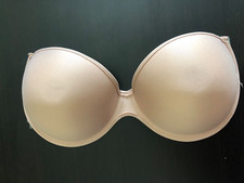 Womens beige strapless bra 36 D with reuseable sticky sides