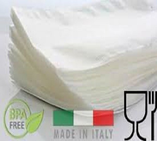 Scorta 300 Sacchetti Sottovuoto Alimenti 15x40cm Goffrati Spessi 105µ