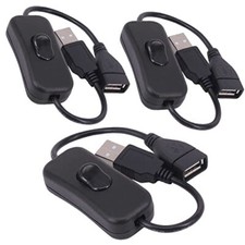 3 Pack Male to Female USB Cable with On/Off Switch USB Extension Inline Rocker