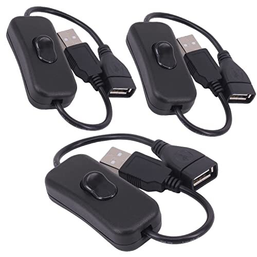 3 Pack Male to Female USB Cable with On/Off Switch USB Extension Inline ...