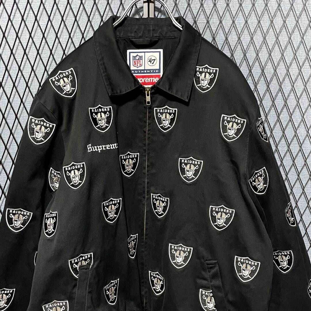 19ss Supreme NFL Raiders versity ジャケット 19ss Supreme NFL Raiders versity Jacket Blouson Logo Black