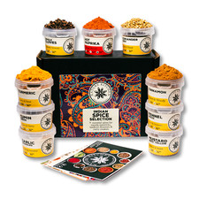 Indian Spice Selection Gift Box | 9 Curry Spice Pots & Recipe Cards Foodie Gift