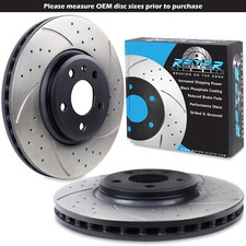 FRONT DRILLED GROOVED 320mm BRAKE DISCS FOR AUDI A5 8T B8 CONVERTIBLE SPORTBACK