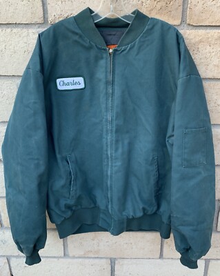 Vintage Red Kap Work Jacket Worn Talon Zipper The Name Charles