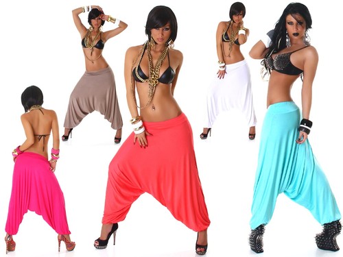 pantaloni donna harem pants cavallo basso larghi sport fitness moda casual  yoga | eBay