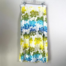 Fresh Produce Womens Medium Floral Maxi Skirt Pull On Tropical Elastic Waist