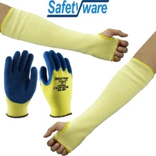 Safetyware Safety Work Cut Resistant Proof Gloves + Arm Sleeves Protection