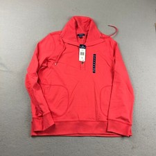 Chaps Sweatshirt Men XL Coral 1/4 Zip Long Sleeves Pullover Collared Sweater NWT