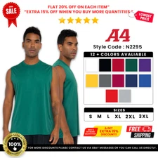 A4 N2295 Men's Moisture Wicking Cooling Sleeveless Performance Muscle T-Shirt