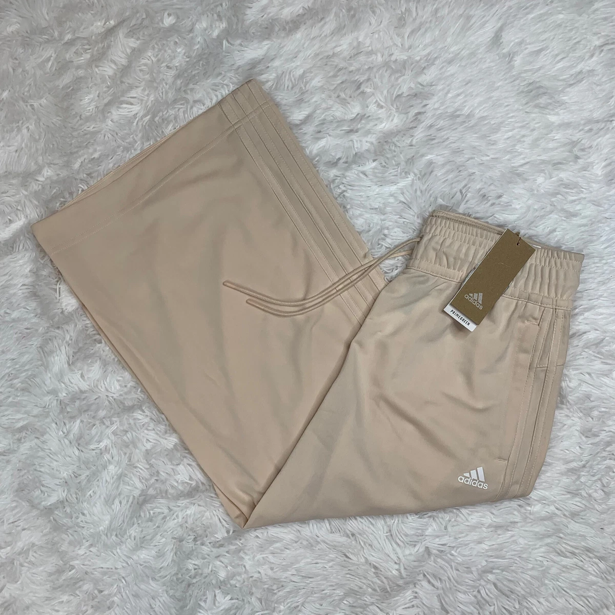 Adidas Women's Tricot Wide Leg Capri Pants Size S Small Peach