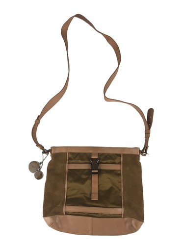 DKNY Womens Beige Brown Inner Pockets Lined Crossbody Strap Handbag