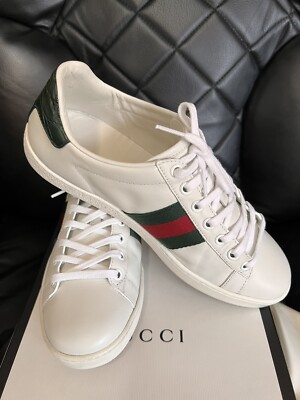 スニーカー GUCCI Gucci Sneakers Women Leather White Women's Gucci White Leather Sneaker, Worn Few Times, 387993