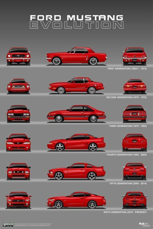 525247 FORD MUSTANG EVOLUTION Vintage Retro 36x24 WALL PRINT