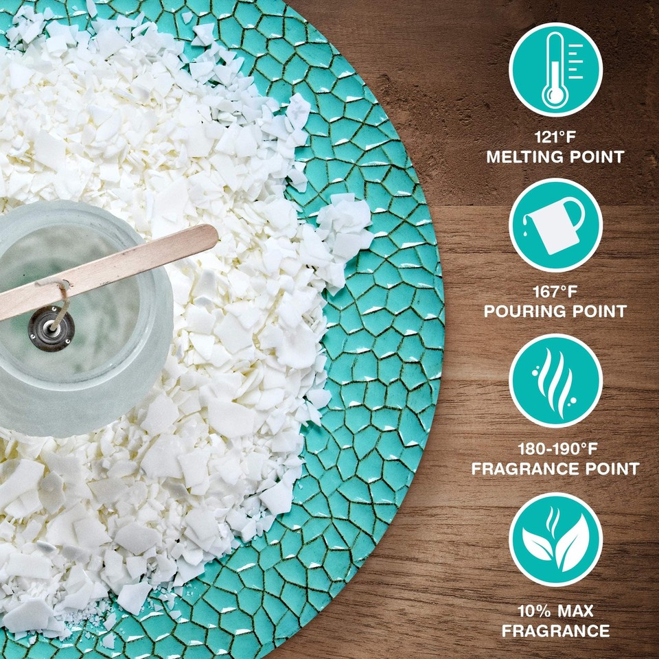 Hearts & Crafts Natural Soy Wax for Candle Making 50lbs Natural Soy